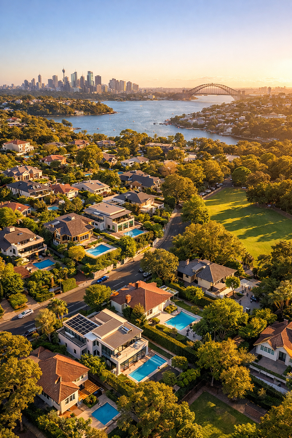 Aerial view of Sydney neighbourhood